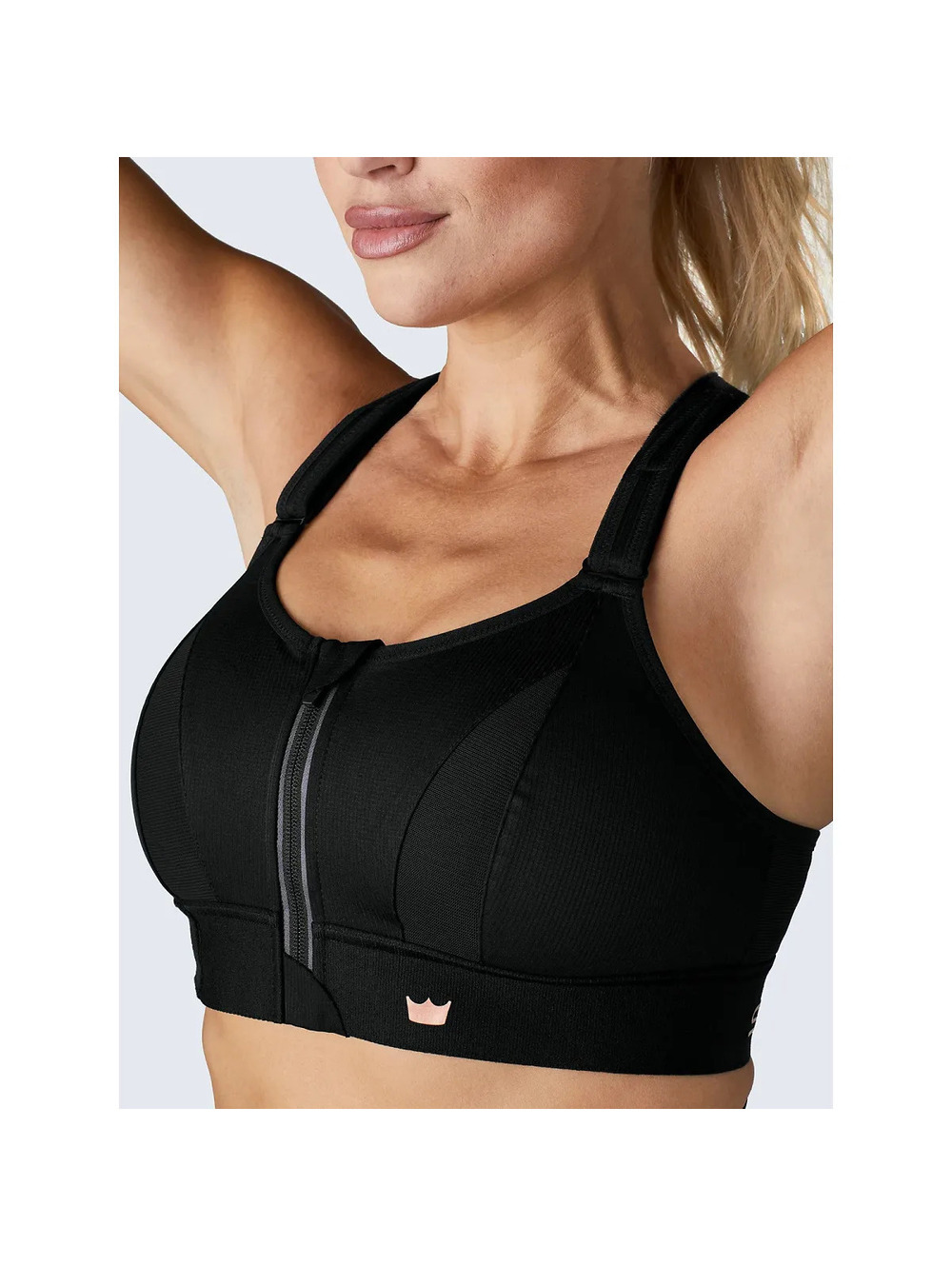 Shefit Ultimate Sports Bra Women's Size 5Luxe (5X) Black High Impact Zip Front